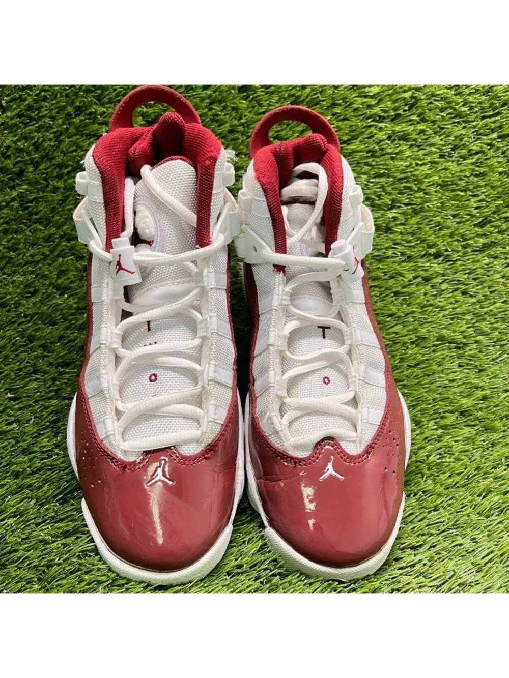 Nike Air Jordan 6 Rings GS Boys Size 6.5Y White Red Basketball Shoes Sneakers